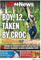 NT News (Australia) Newspaper Front Page for 27 January 2014