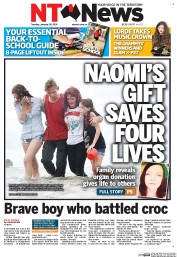 NT News (Australia) Newspaper Front Page for 28 January 2014