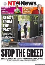 NT News (Australia) Newspaper Front Page for 30 August 2013