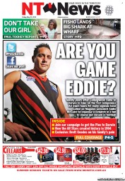 NT News (Australia) Newspaper Front Page for 31 May 2013