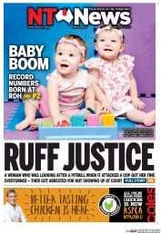 NT News (Australia) Newspaper Front Page for 3 January 2014