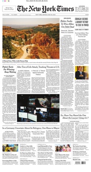 Front Page of New York Times newspaper from New York</a>
<!--DON