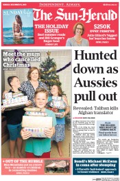 Sun Herald (Australia) Newspaper Front Page for 15 December 2013