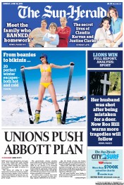 Sun Herald (Australia) Newspaper Front Page for 16 June 2013