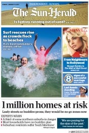 Sun Herald (Australia) Newspaper Front Page for 19 January 2014