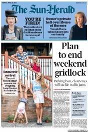 Sun Herald (Australia) Newspaper Front Page for 28 April 2013