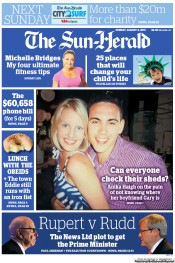 Sun Herald (Australia) Newspaper Front Page for 4 August 2013