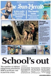 Sun Herald (Australia) Newspaper Front Page for 8 September 2013