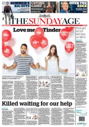 Sunday Age (Australia) Newspaper Front Page for 15 December 2013