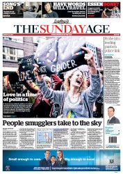Sunday Age (Australia) Newspaper Front Page for 18 August 2013