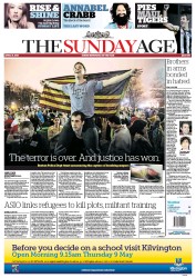 Sunday Age (Australia) Newspaper Front Page for 21 April 2013