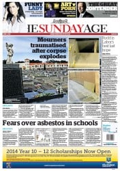Sunday Age (Australia) Newspaper Front Page for 9 June 2013