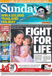 Sunday Herald Sun (Australia) Newspaper Front Page for 13 October 2013