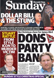 Sunday Herald Sun (Australia) Newspaper Front Page for 15 December 2013