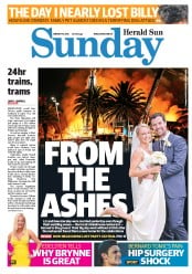Sunday Herald Sun (Australia) Newspaper Front Page for 19 January 2014