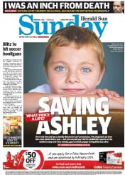 Sunday Herald Sun (Australia) Newspaper Front Page for 2 February 2014