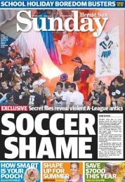 Sunday Herald Sun (Australia) Newspaper Front Page for 5 January 2014