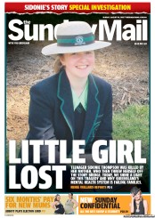 Sunday Mail (Australia) Newspaper Front Page for 18 August 2013