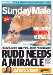 Sunday Mail (Australia) Newspaper Front Page for 1 September 2013
