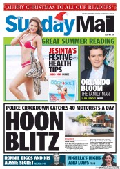 Sunday Mail (Australia) Newspaper Front Page for 22 December 2013