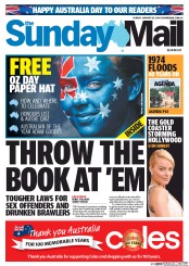 Sunday Mail (Australia) Newspaper Front Page for 26 January 2014