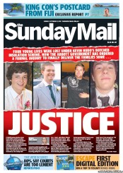 Sunday Mail (Australia) Newspaper Front Page for 27 October 2013