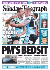 Sunday Telegraph (Australia) Newspaper Front Page for 15 September 2013