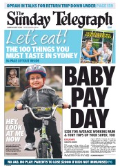 Sunday Telegraph (Australia) Newspaper Front Page for 18 August 2013