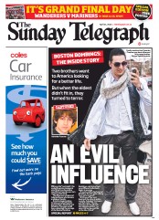 Sunday Telegraph (Australia) Newspaper Front Page for 21 April 2013