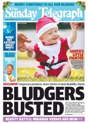 Sunday Telegraph (Australia) Newspaper Front Page for 22 December 2013