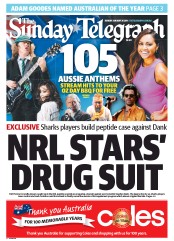Sunday Telegraph (Australia) Newspaper Front Page for 26 January 2014