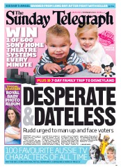 Sunday Telegraph (Australia) Newspaper Front Page for 28 July 2013