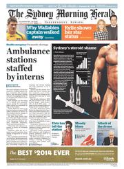 Sydney Morning Herald (Australia) Newspaper Front Page for 10 January 2014