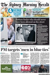 Sydney Morning Herald (Australia) Newspaper Front Page for 11 June 2013