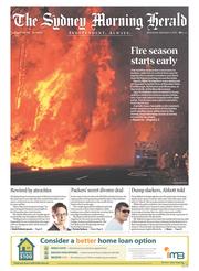 Sydney Morning Herald (Australia) Newspaper Front Page for 11 September 2013