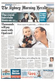 Sydney Morning Herald (Australia) Newspaper Front Page for 12 October 2013
