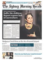 Sydney Morning Herald (Australia) Newspaper Front Page for 13 August 2013