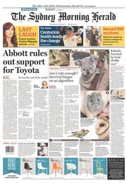 Sydney Morning Herald (Australia) Newspaper Front Page for 14 December 2013