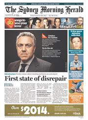 Sydney Morning Herald (Australia) Newspaper Front Page for 14 February 2014