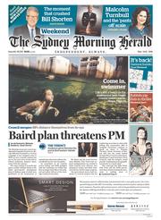 Sydney Morning Herald (Australia) Newspaper Front Page for 14 May 2016