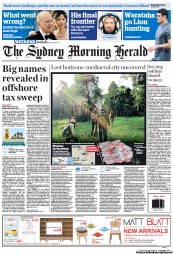 Sydney Morning Herald (Australia) Newspaper Front Page for 14 June 2013
