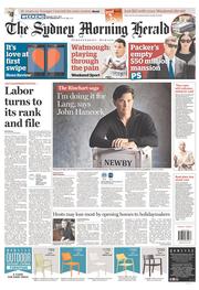 Sydney Morning Herald (Australia) Newspaper Front Page for 14 September 2013