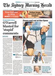 Sydney Morning Herald (Australia) Newspaper Front Page for 15 January 2014