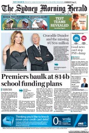 Sydney Morning Herald (Australia) Newspaper Front Page for 15 April 2013