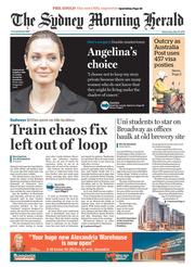 Sydney Morning Herald (Australia) Newspaper Front Page for 15 May 2013