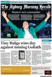 Sydney Morning Herald (Australia) Newspaper Front Page for 16 April 2013