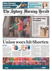 Sydney Morning Herald (Australia) Newspaper Front Page for 17 February 2014