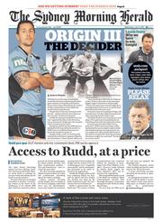 Sydney Morning Herald (Australia) Newspaper Front Page for 17 July 2013