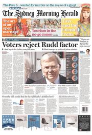 Sydney Morning Herald (Australia) Newspaper Front Page for 17 August 2013
