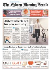 Sydney Morning Herald (Australia) Newspaper Front Page for 17 September 2013
